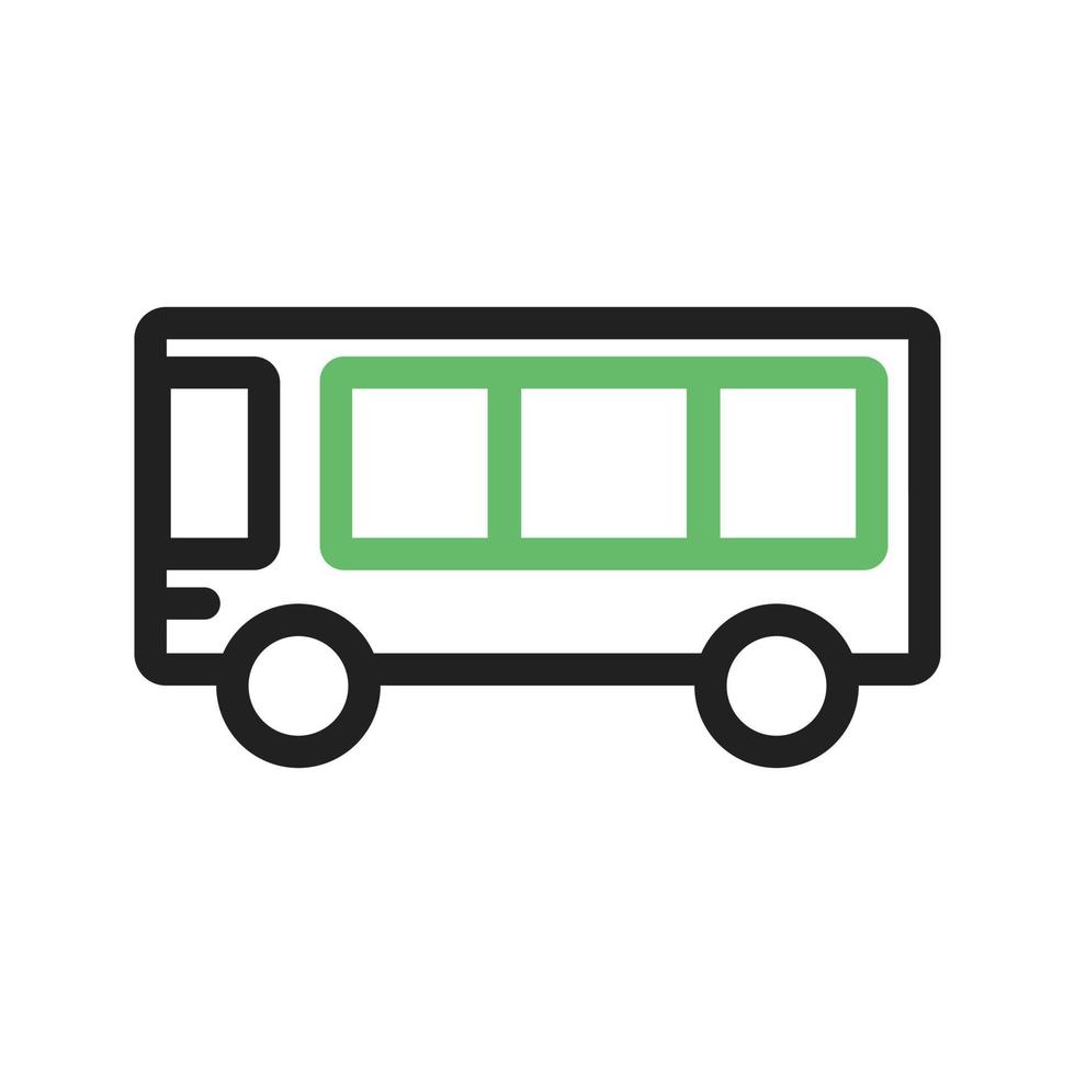 School Bus Line Green and Black Icon vector