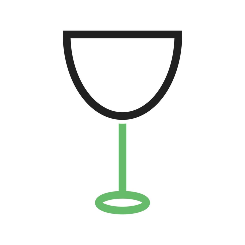 Wine Goblet Line Green and Black Icon vector