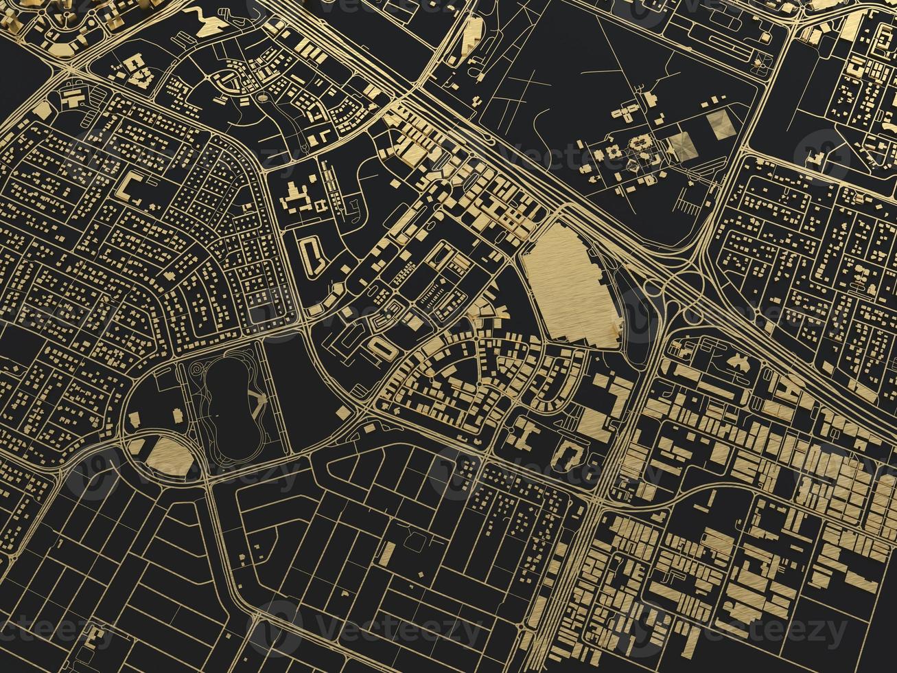 top view of the big city. illustration in casual graphic design. fragment of dubai 3d render photo