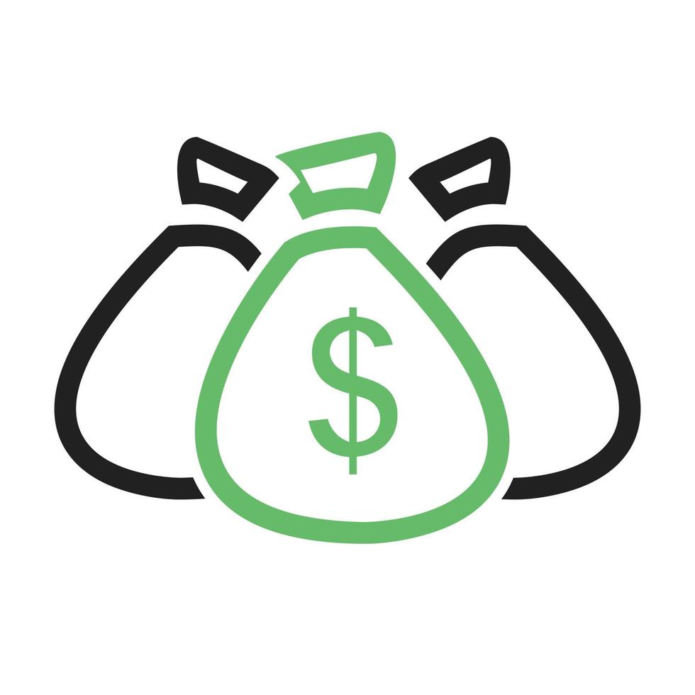 Currency Line Green and Black Icon vector