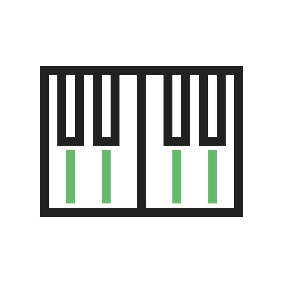 Piano Keyboard Line Green and Black Icon vector