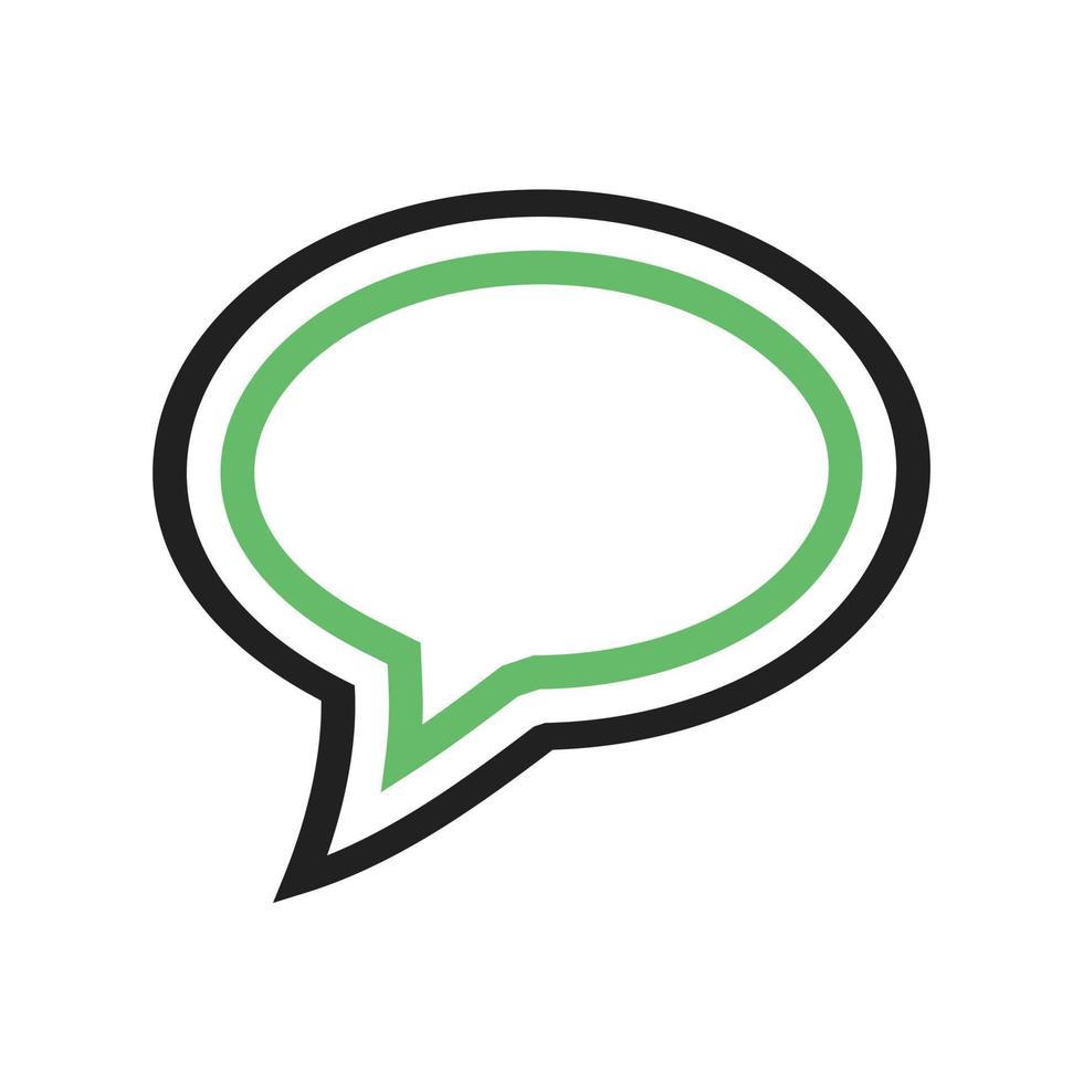 icono de línea de burbuja de mensaje único verde y negro vector