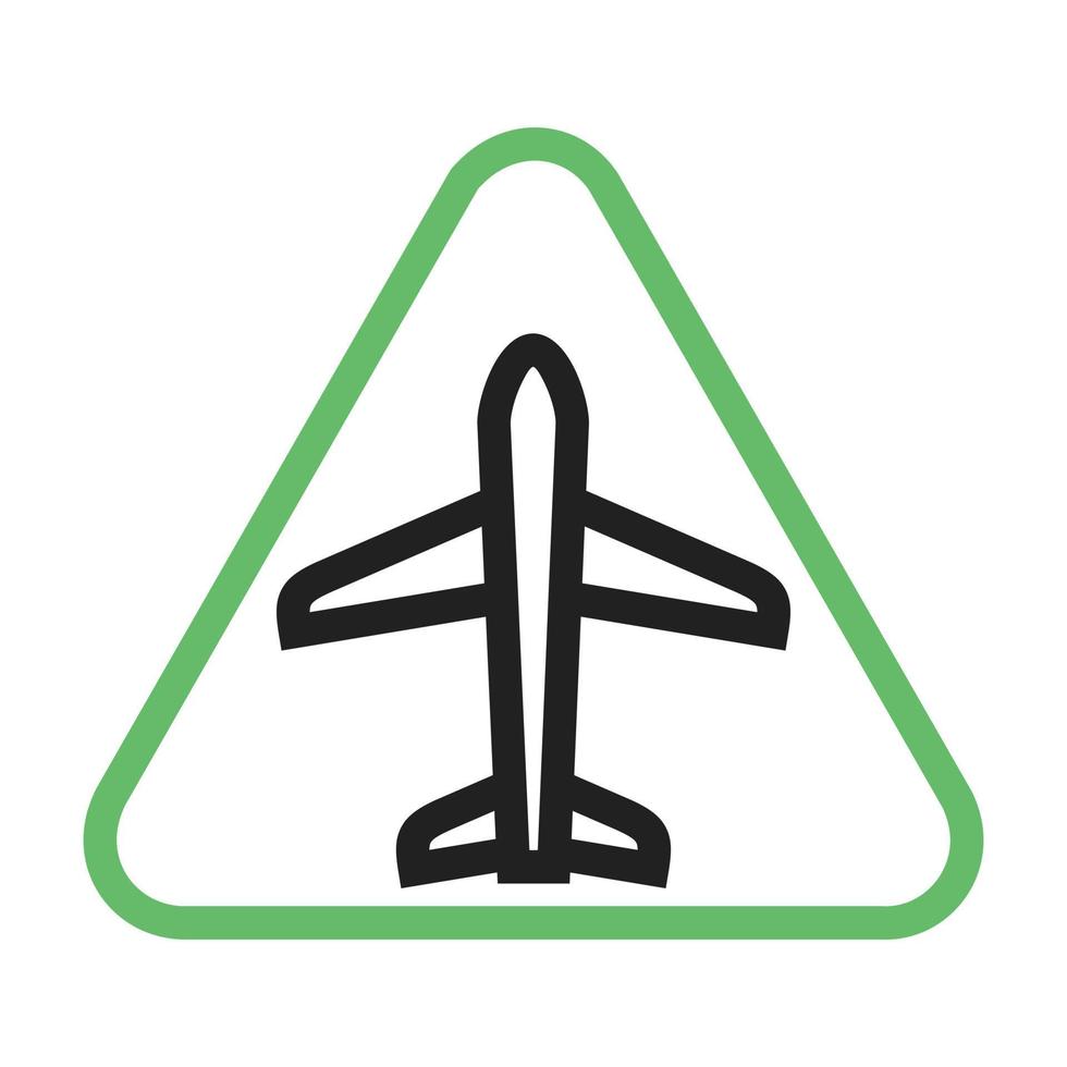 línea de señal del aeropuerto icono verde y negro vector
