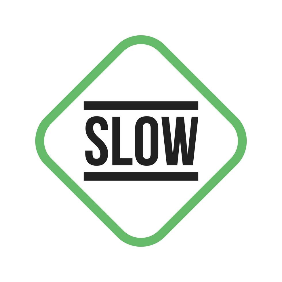 Slow Line Green and Black Icon vector