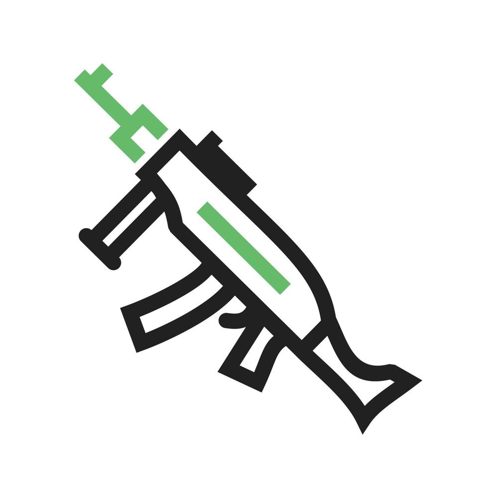 Machine Gun Line Green and Black Icon vector