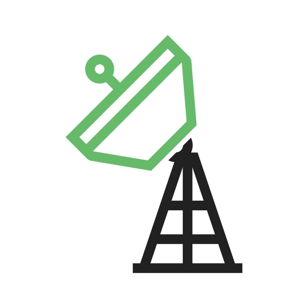 Satellite Tower Line Green and Black Icon vector