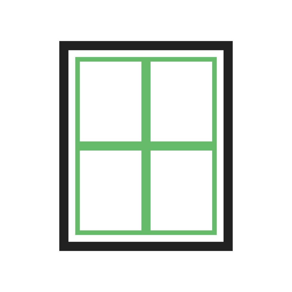 línea de ventana icono verde y negro vector