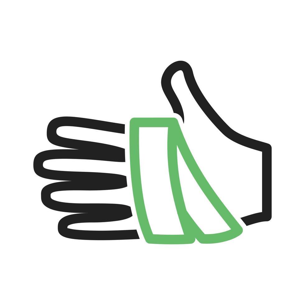 Bandaged Hand Line Green and Black Icon vector