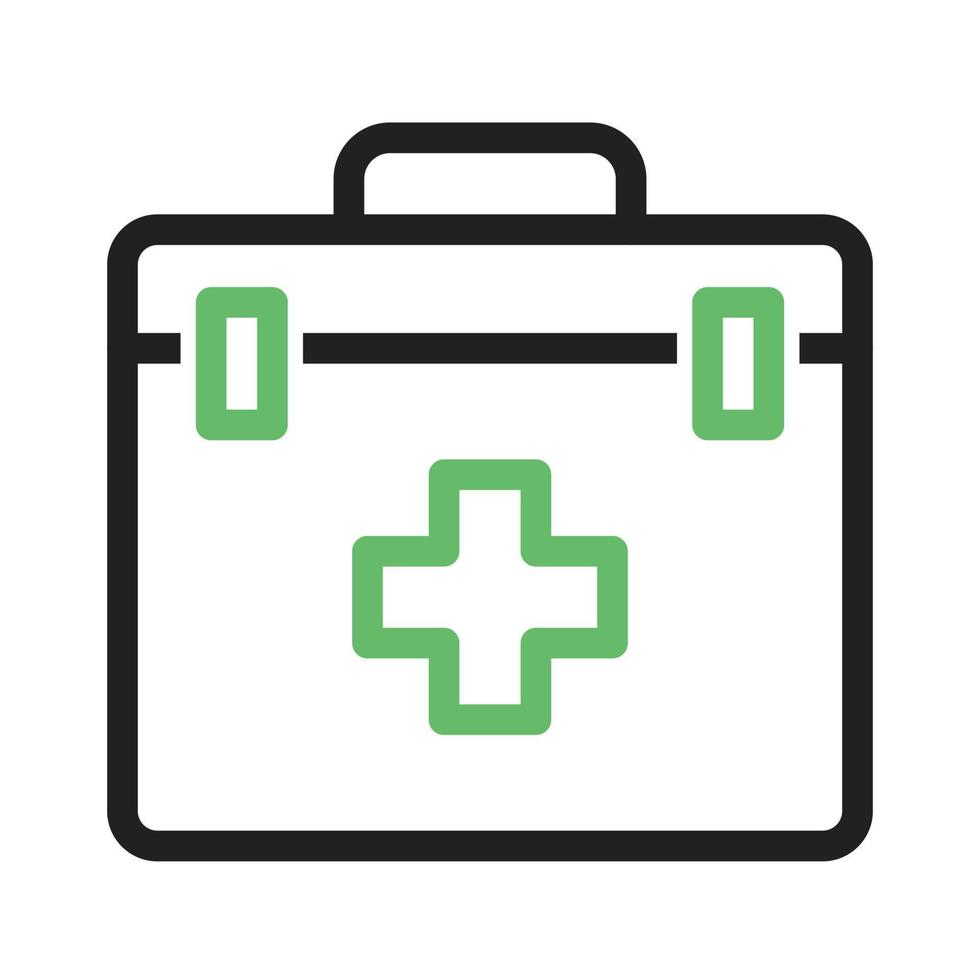 First Aid Box Line Green and Black Icon vector