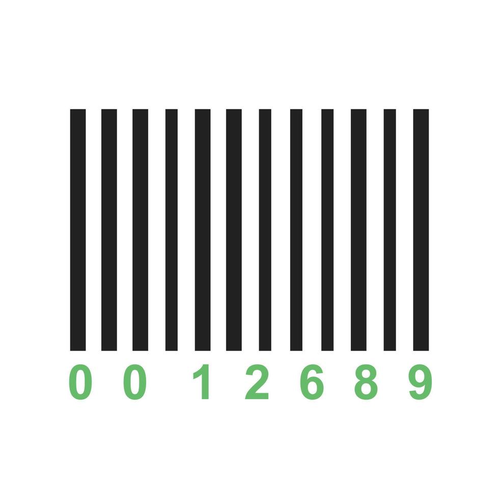 Barcode Line Green and Black Icon vector