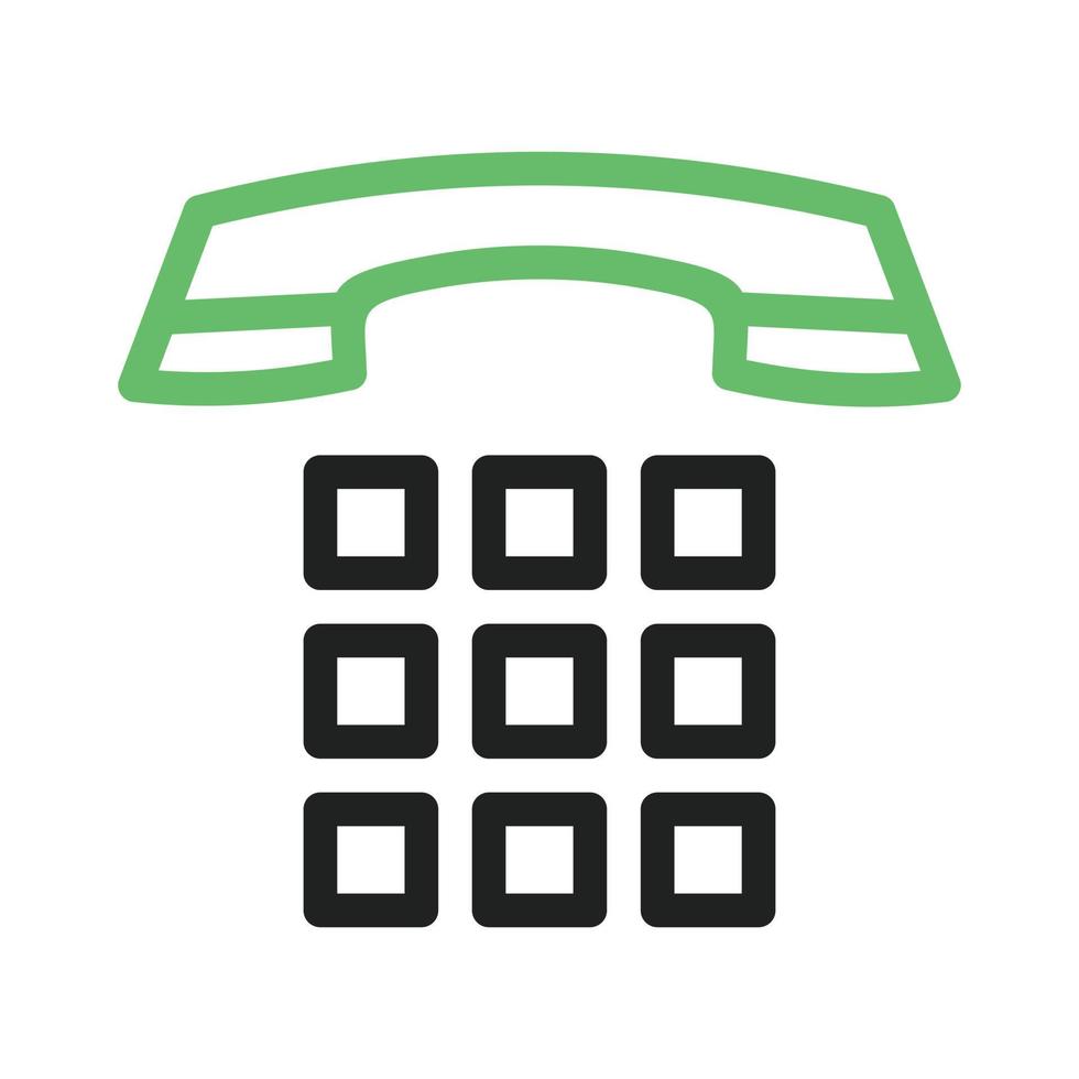 Dial Phone Line Green and Black Icon vector