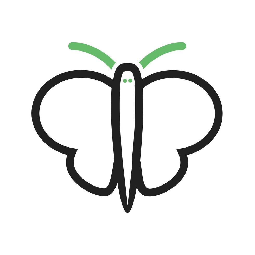 Butterfly II Line Green and Black Icon vector