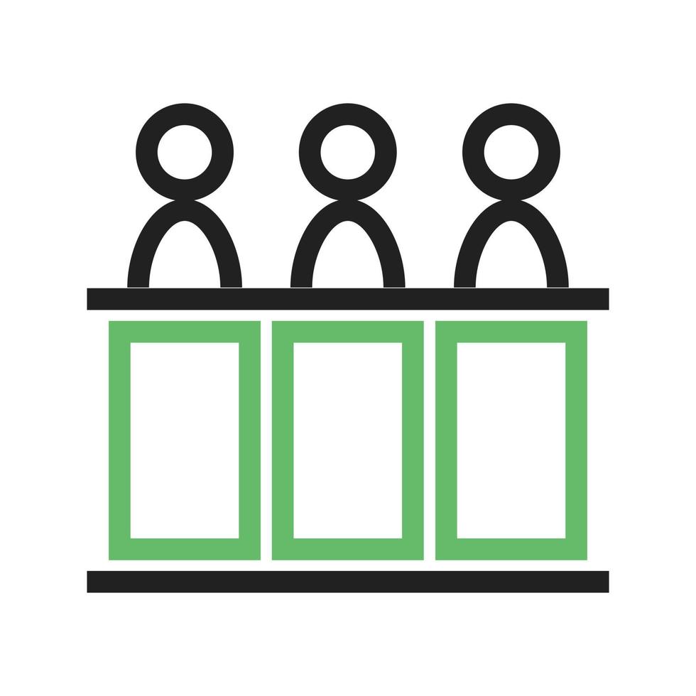Panel of judges Line Green and Black Icon vector