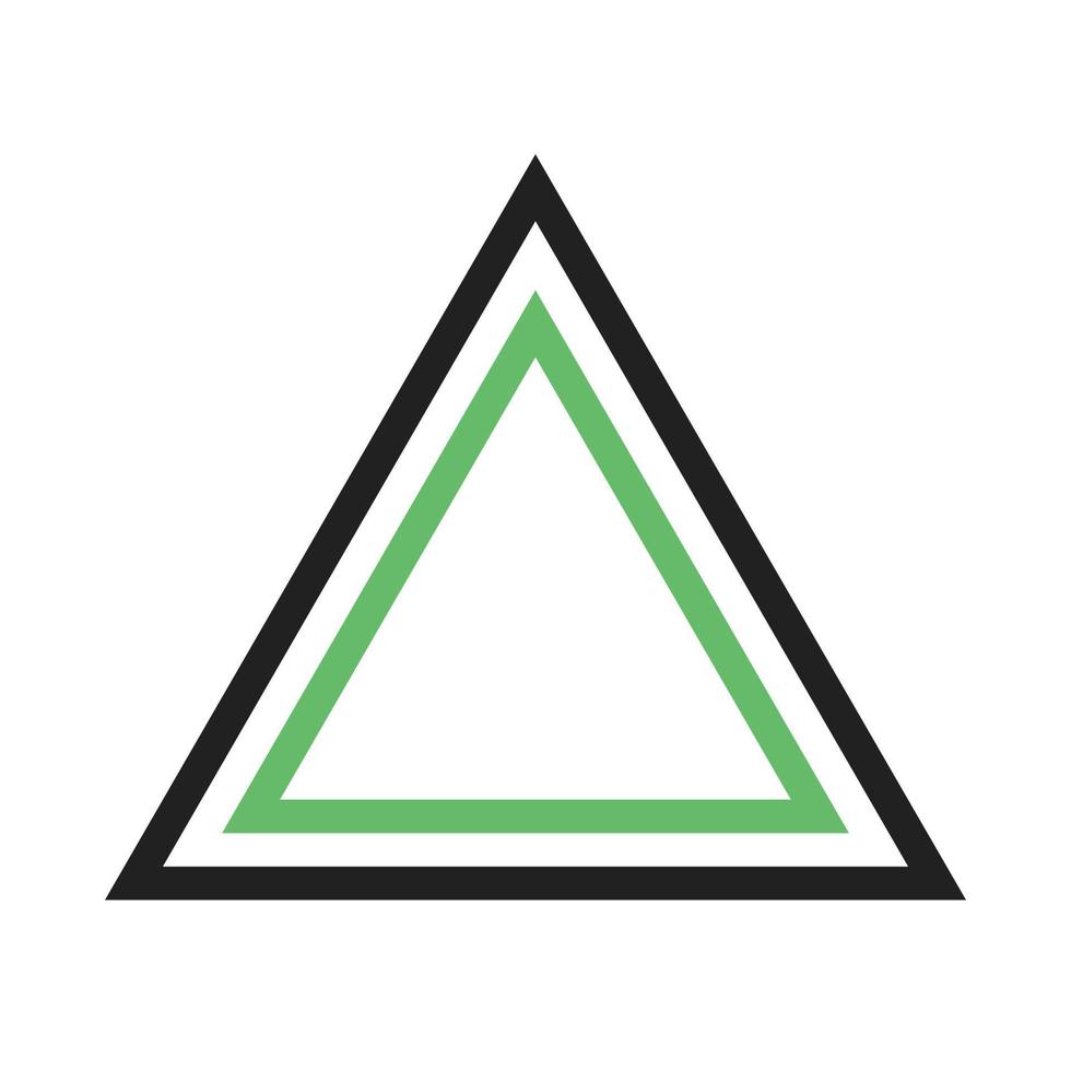 Triangle Line Green and Black Icon vector