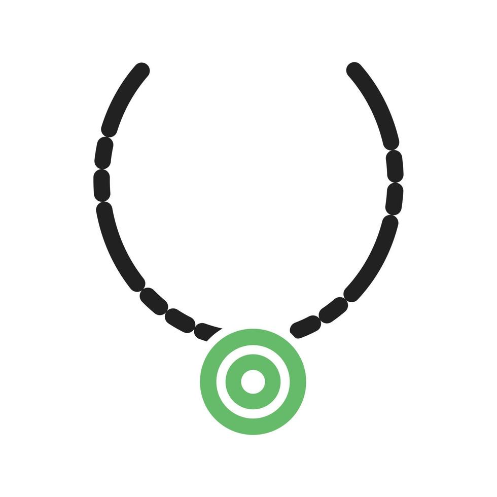 Necklace Line Green and Black Icon vector