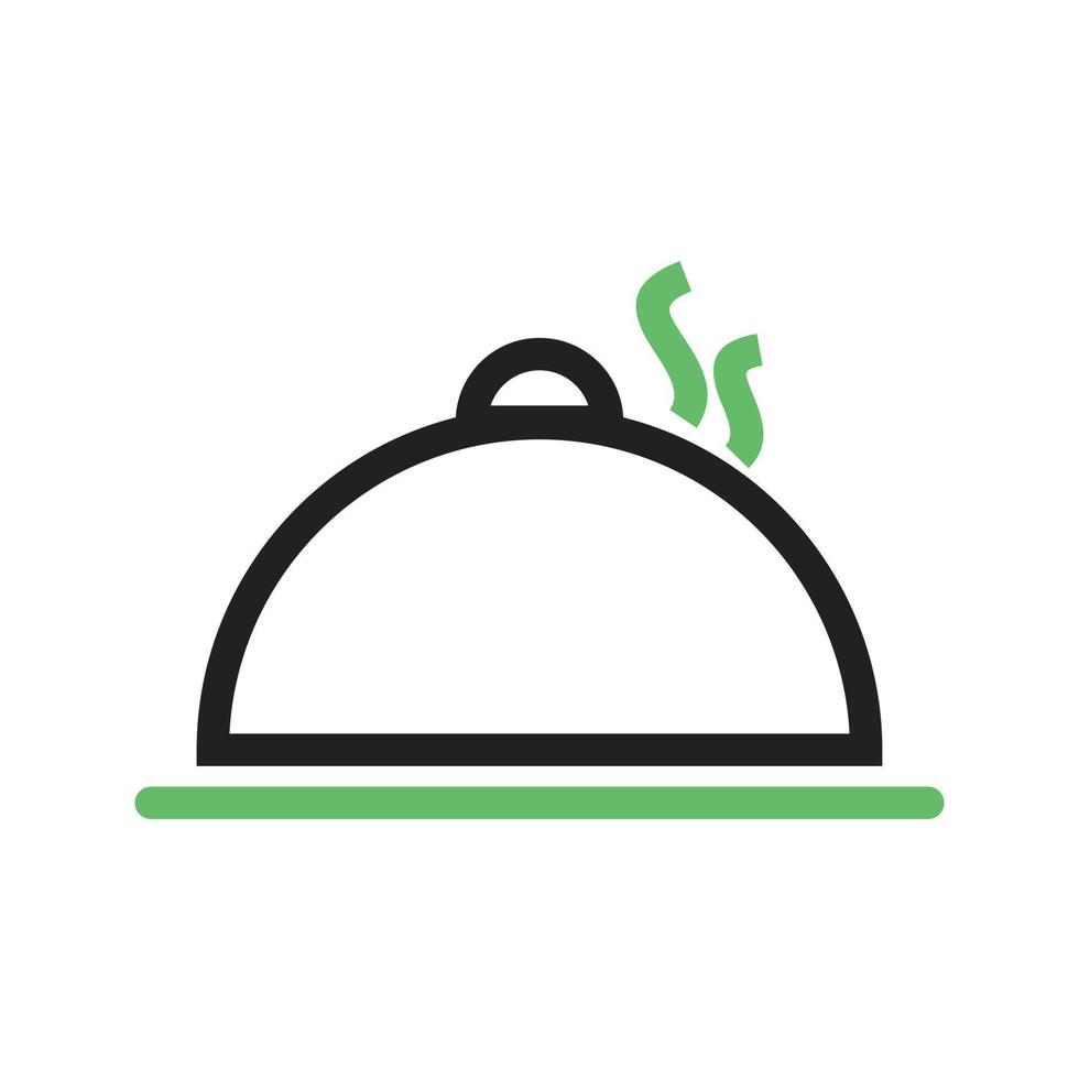 línea de cena caliente icono verde y negro vector