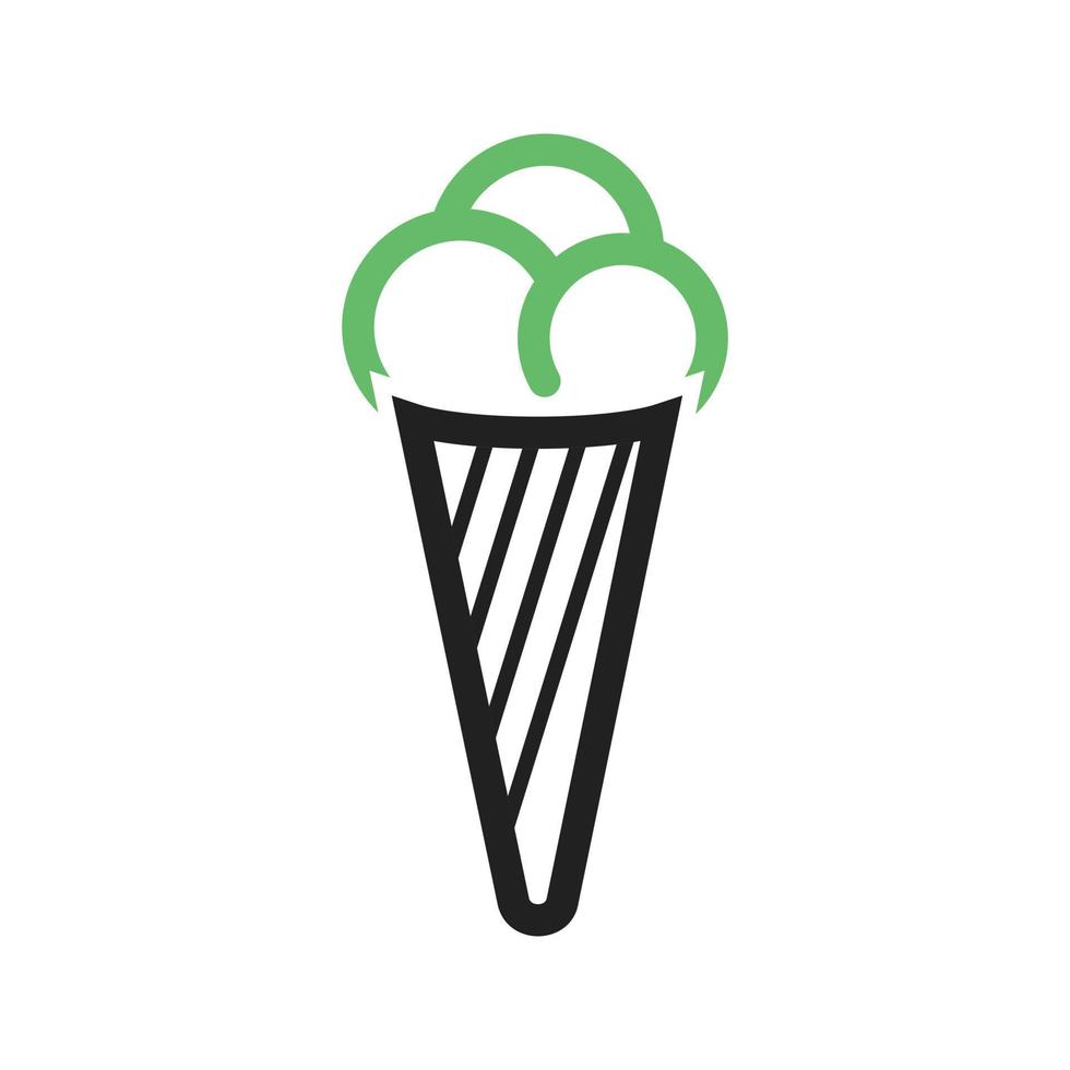 línea de helado icono verde y negro vector