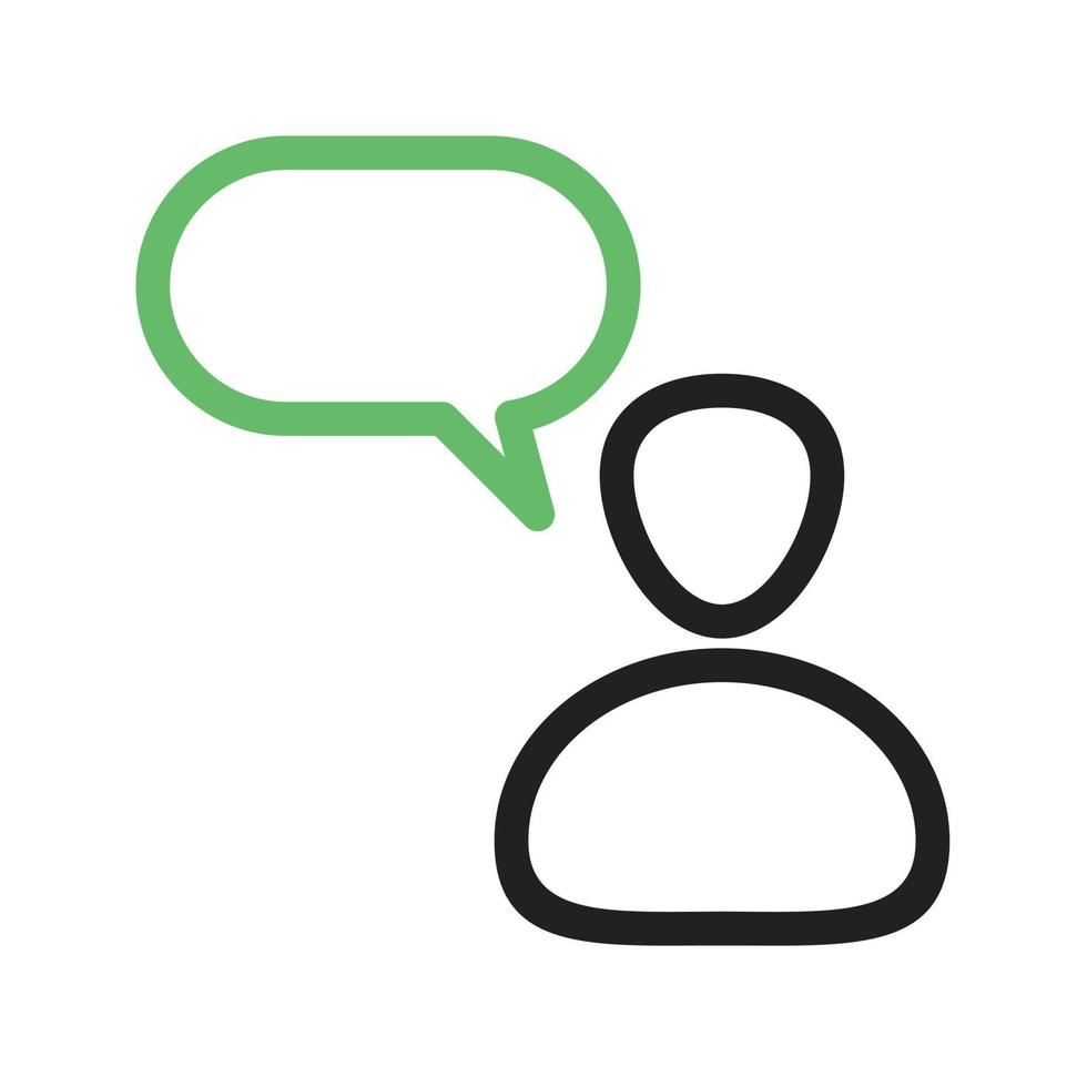 Person Speaking Line Green and Black Icon vector