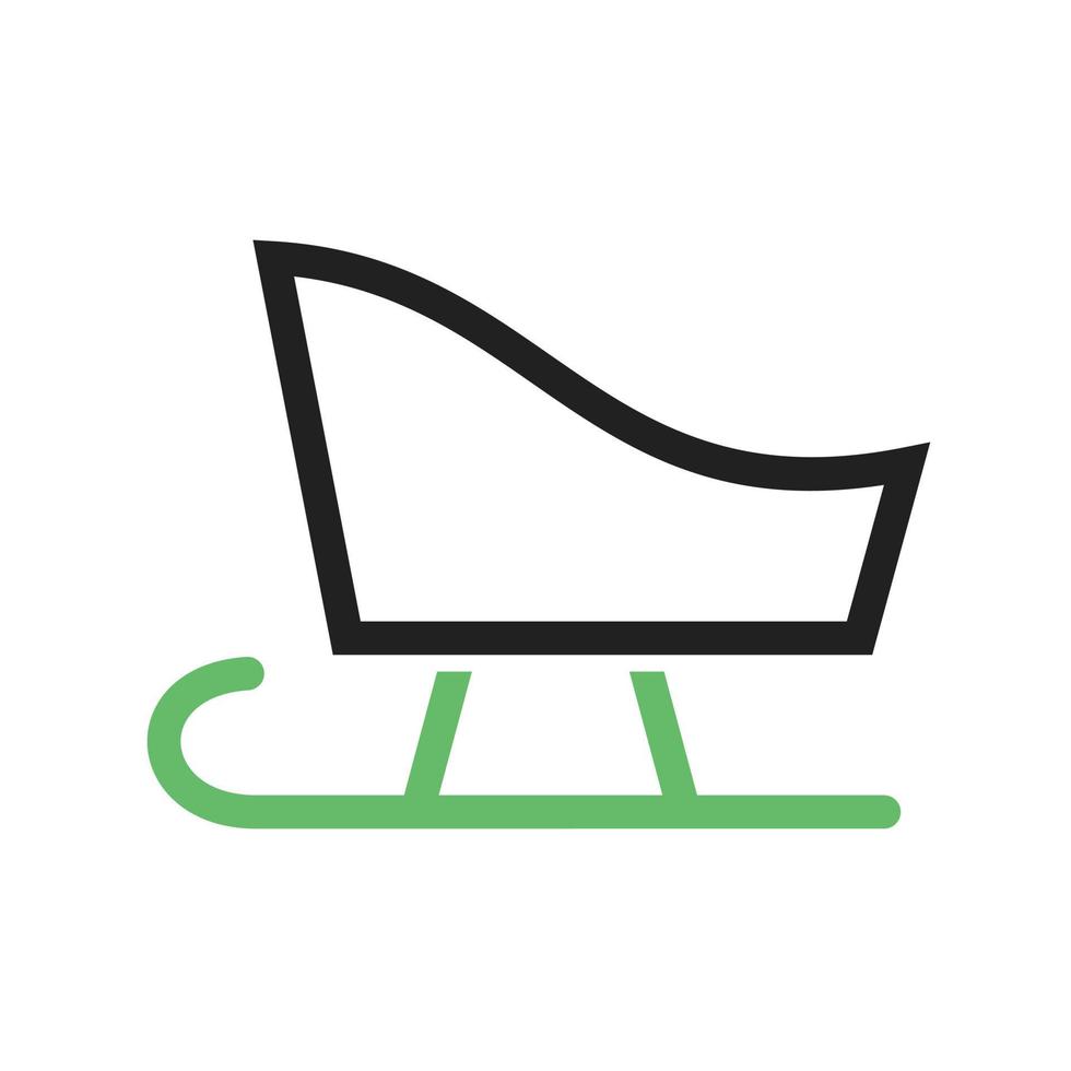 Sled Line Green and Black Icon vector