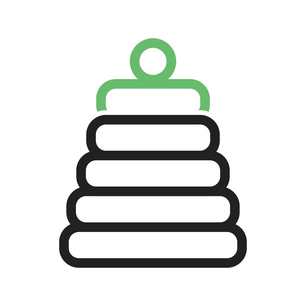 Stack Toy Line Green and Black Icon vector