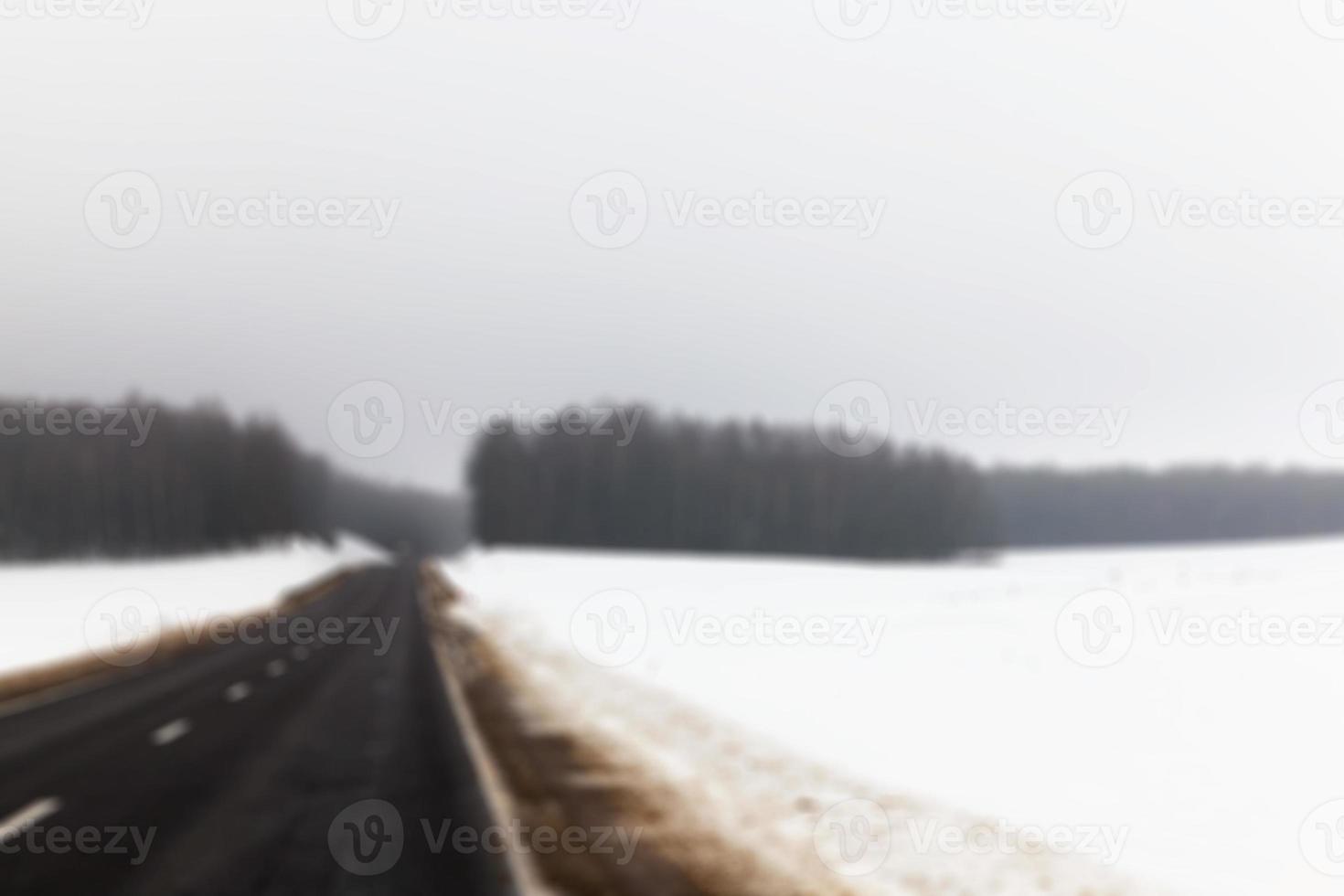 road in the winter photo