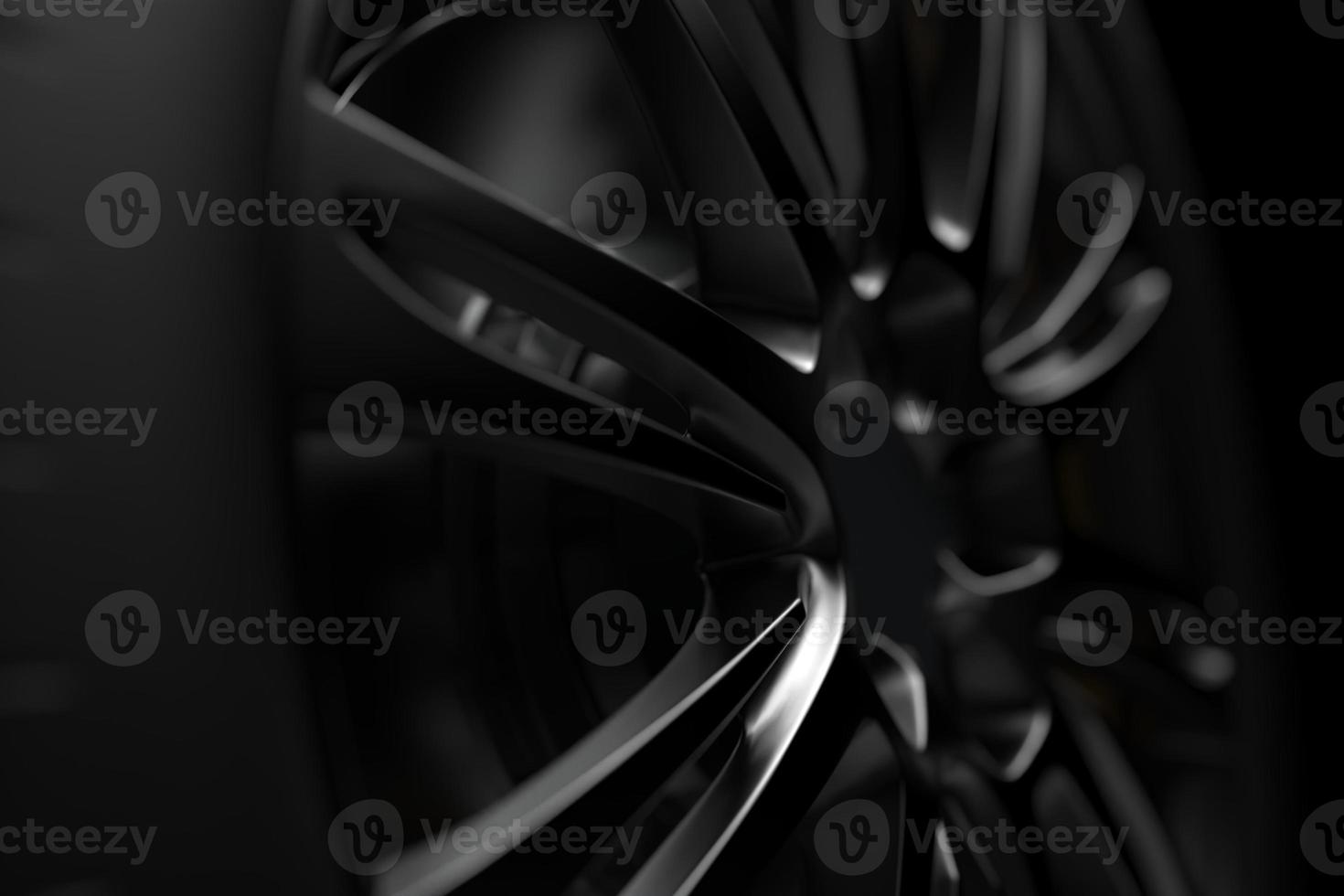 auto wheel with chrome disks close-up on a dark background. 3d render photo