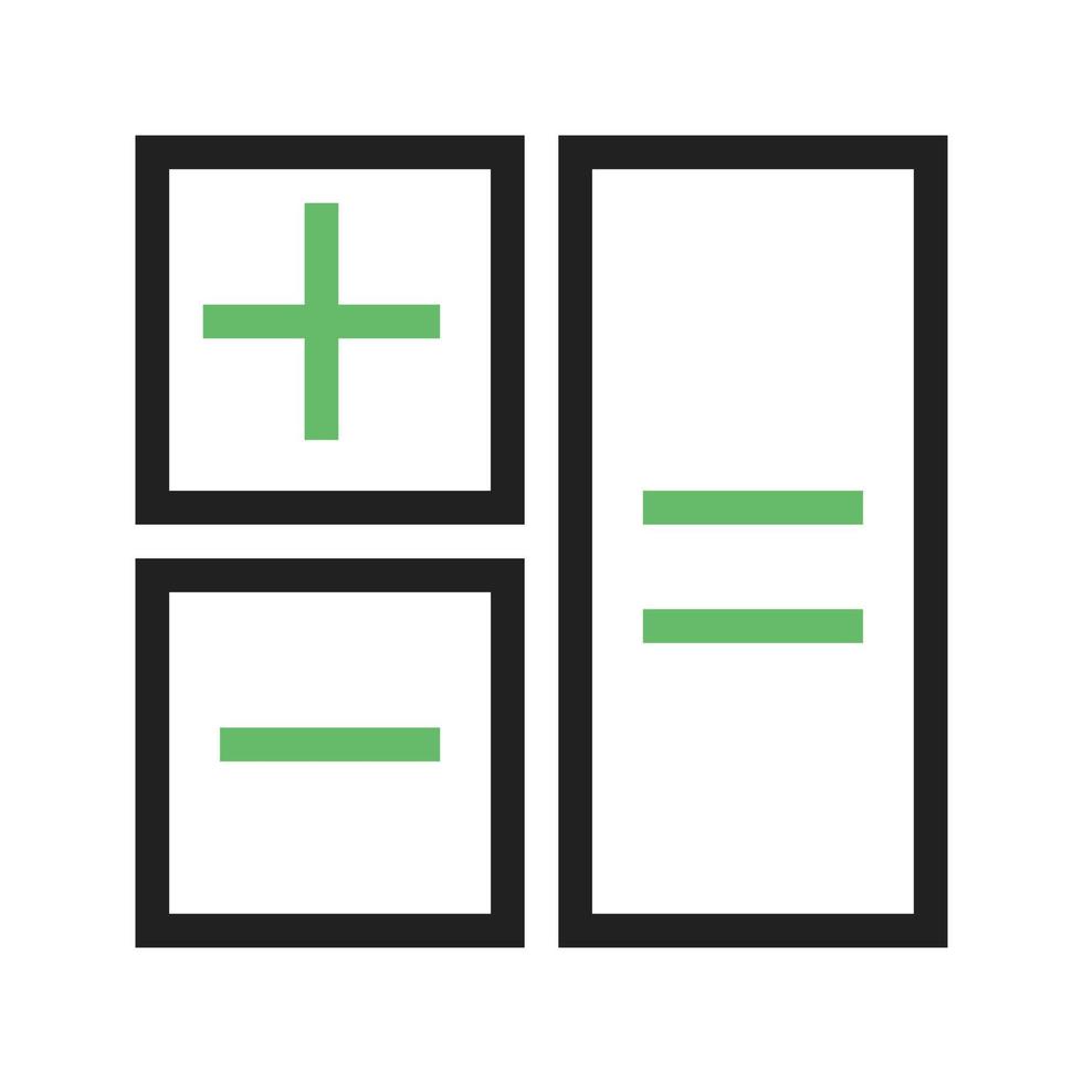 Calculation Line Green and Black Icon vector