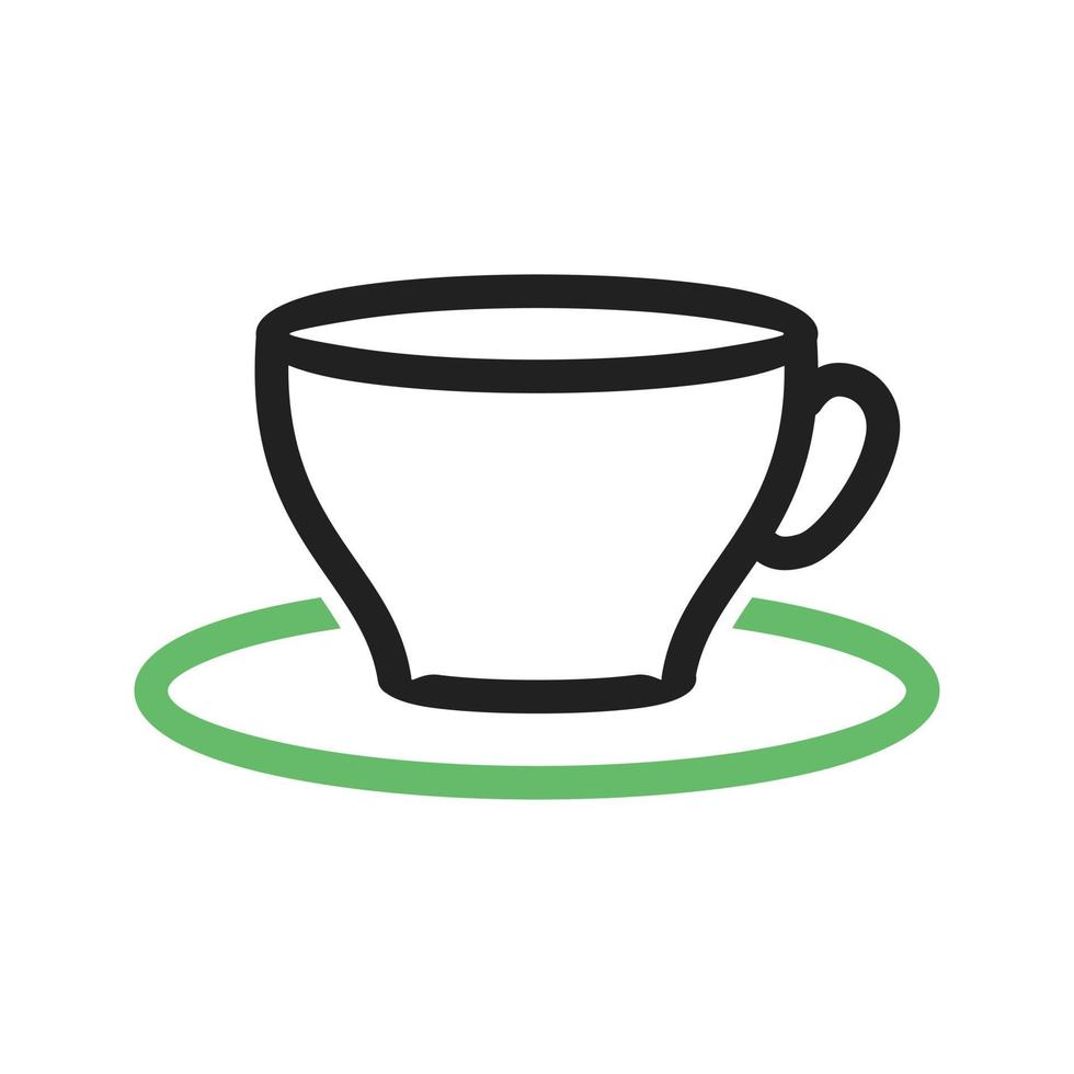 Tea Cup Line Green and Black Icon vector