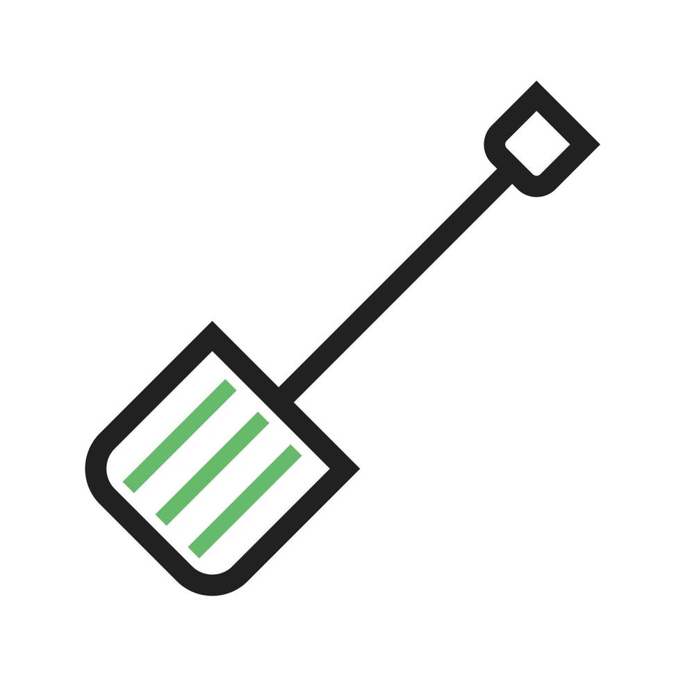 Snow Shovel Line Green and Black Icon vector