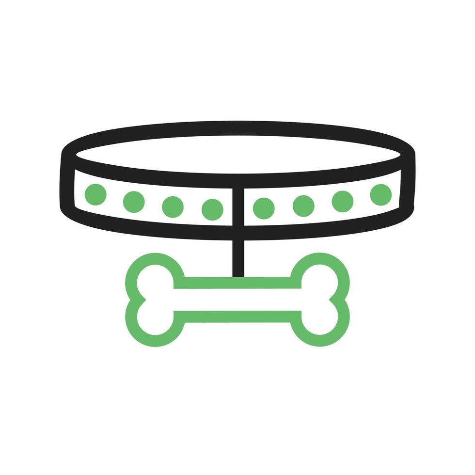 Bone and leash Line Green and Black Icon vector