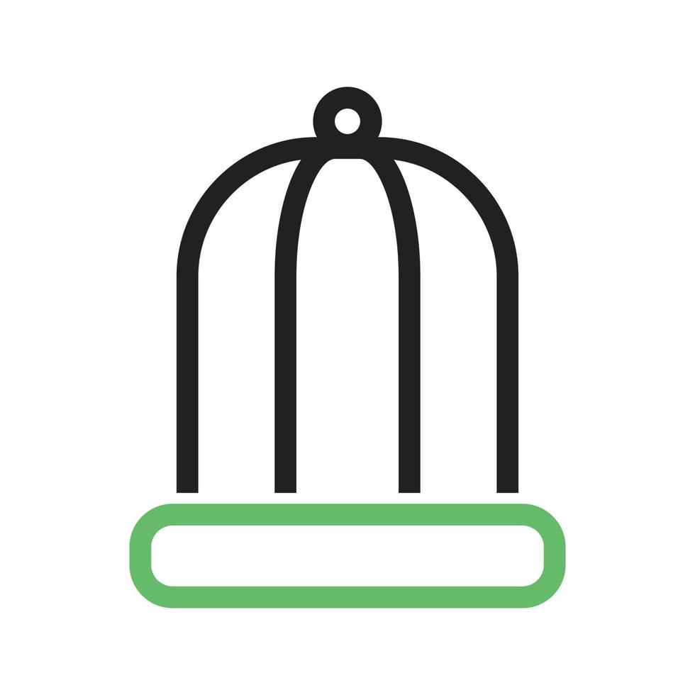 Bird Cage Line Green and Black Icon vector