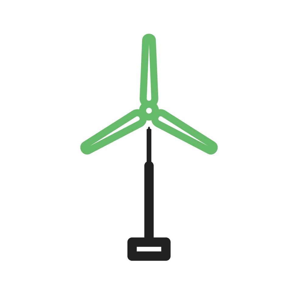 Windmill Line Green and Black Icon vector