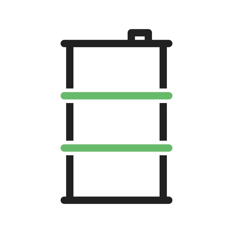 Oil Barrel Line Green and Black Icon vector