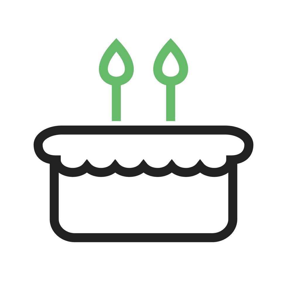 Birthday Cake Line Green and Black Icon vector