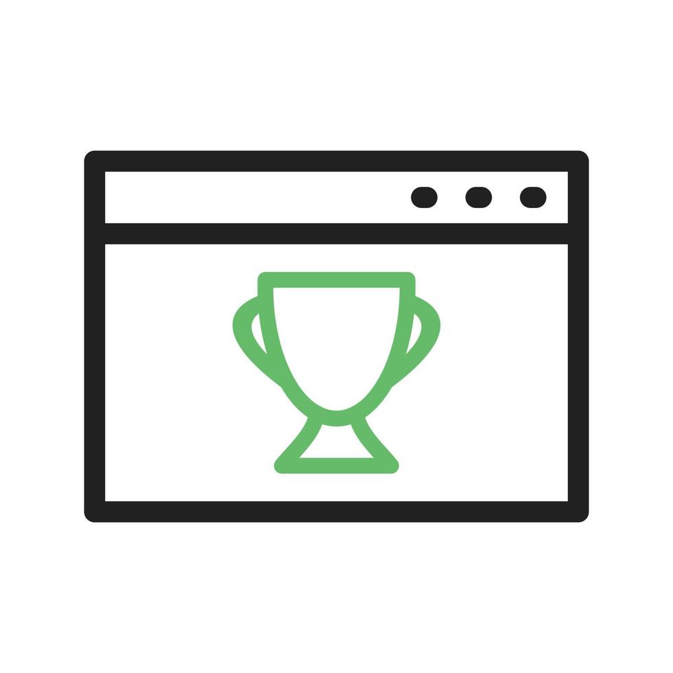 Web Award Line Green and Black Icon vector