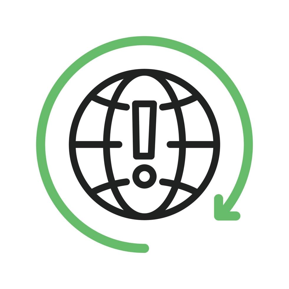 Global Information Line Green and Black Icon vector