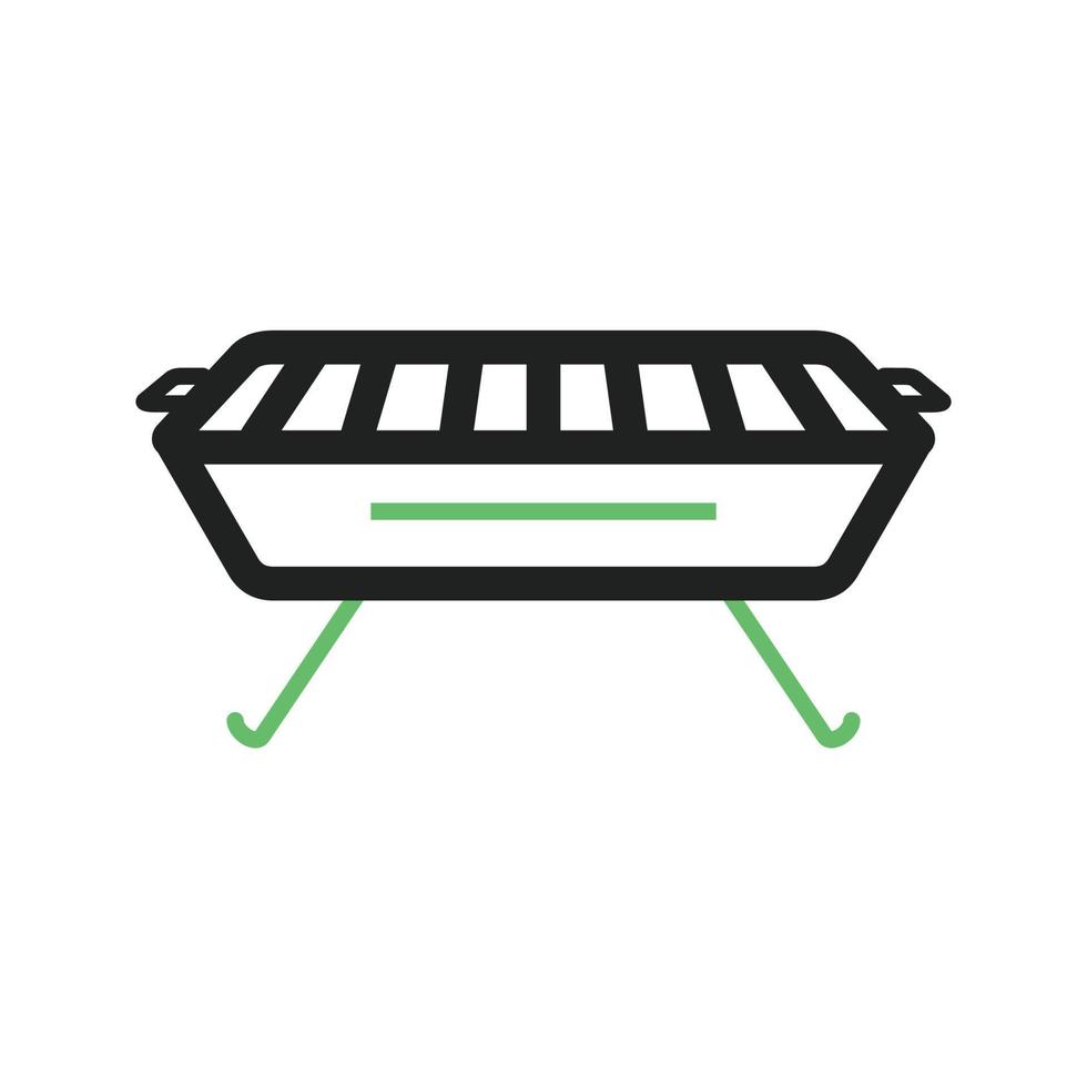 Barbecue Line Green and Black Icon vector
