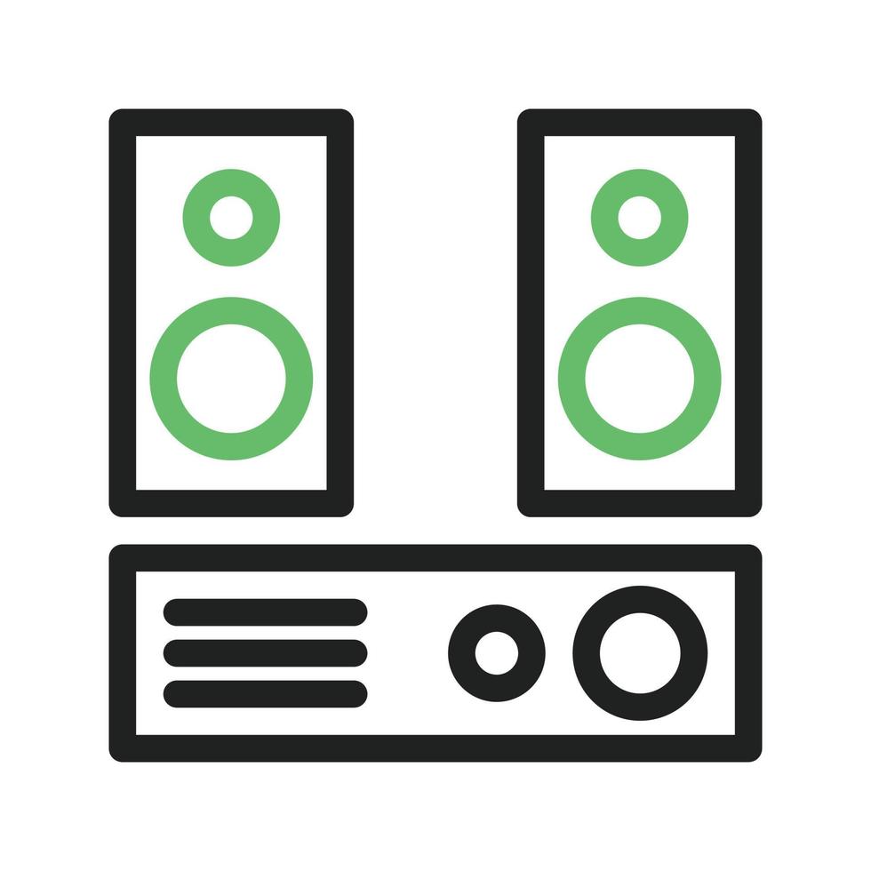 Audio System Line Green and Black Icon vector