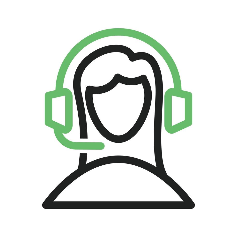 Female Agent Line Green and Black Icon vector