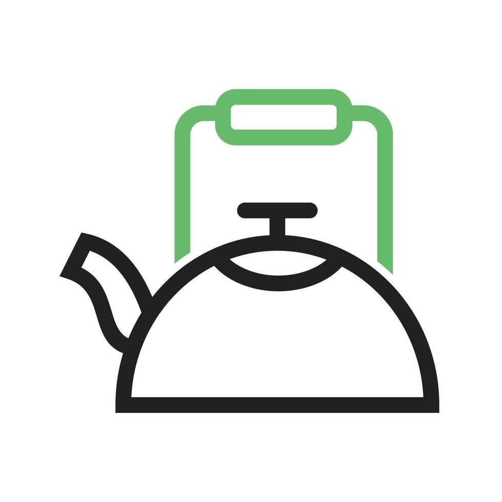 Kettle Line Green and Black Icon vector