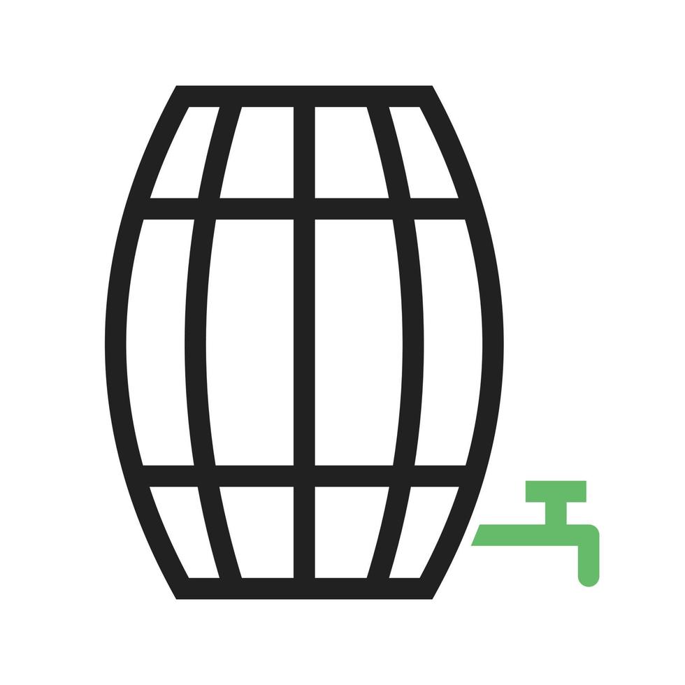 Barrel Line Green and Black Icon vector