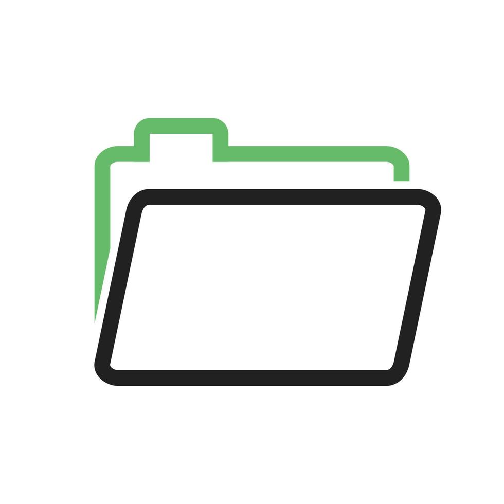 Folder Line Green and Black Icon vector