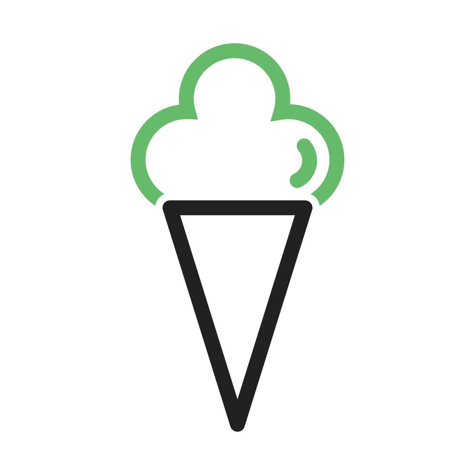 Cone icecream Line Green and Black Icon vector