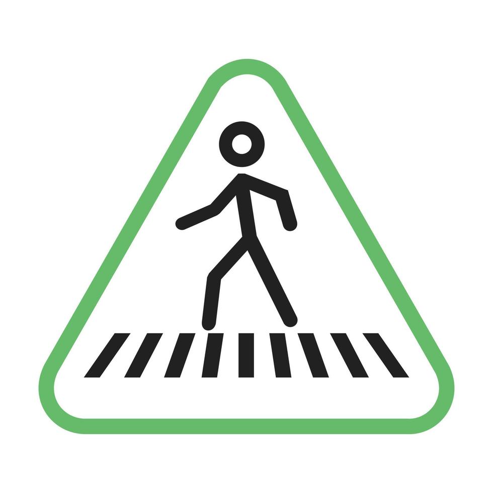 Cross Road Line Green and Black Icon vector
