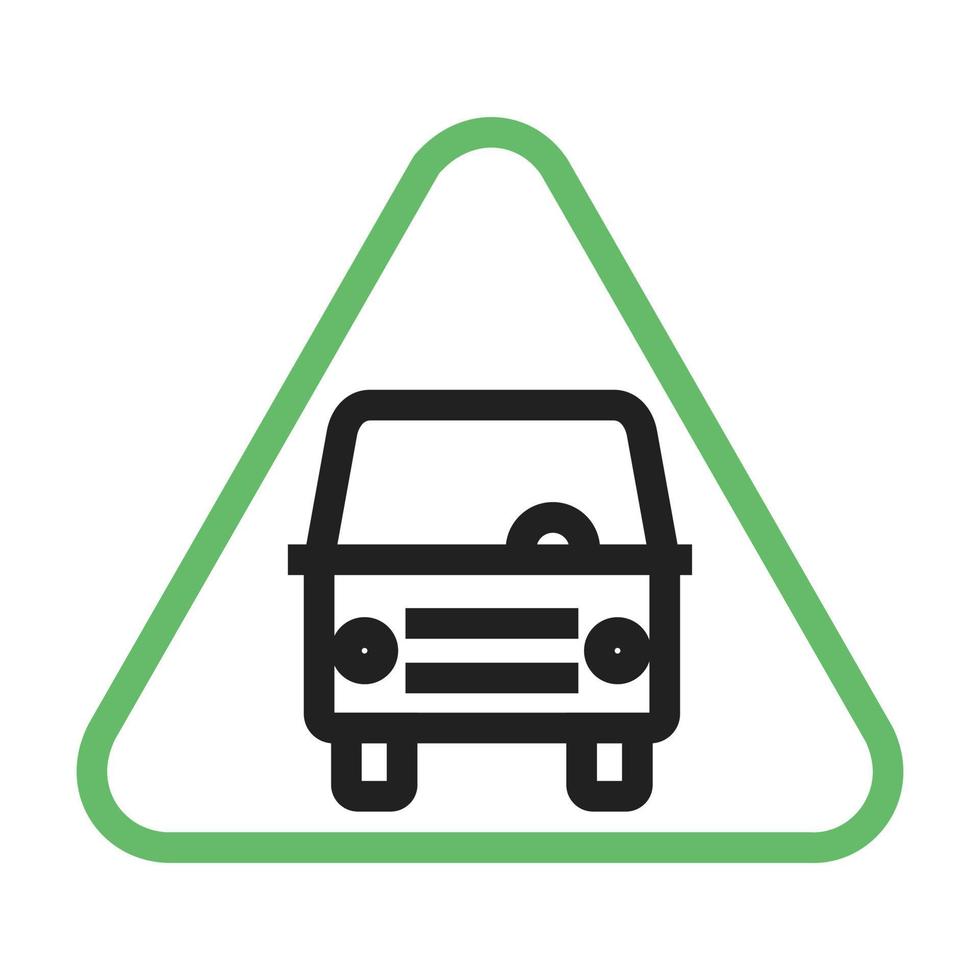 Bus Stop sign Line Green and Black Icon vector