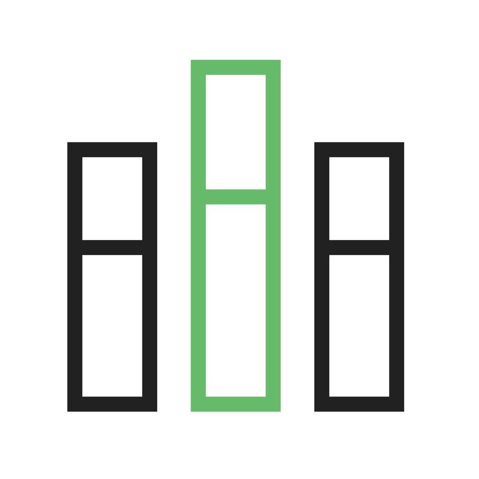 Vertical Bars Line Green and Black Icon vector