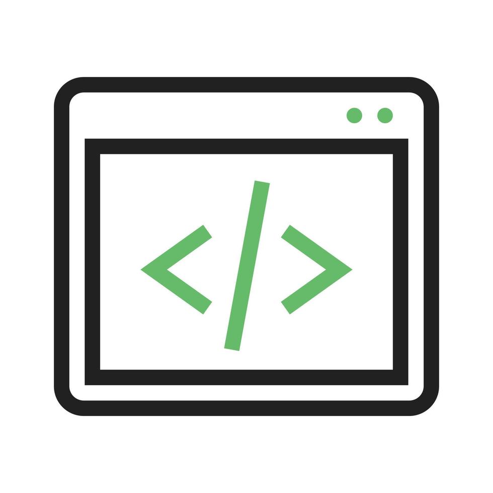 Programming Line Green and Black Icon vector