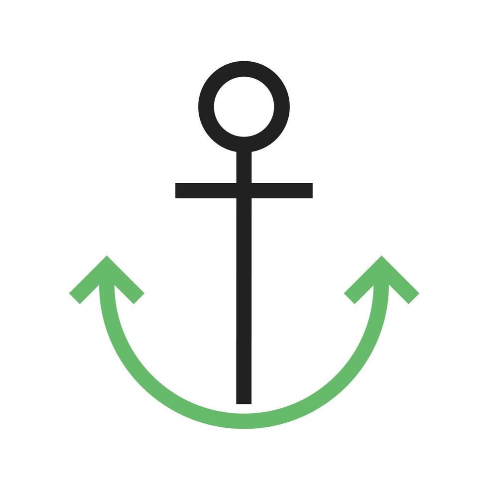 Anchor Line Green and Black Icon vector
