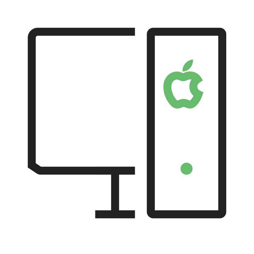 línea de computadora icono verde y negro vector