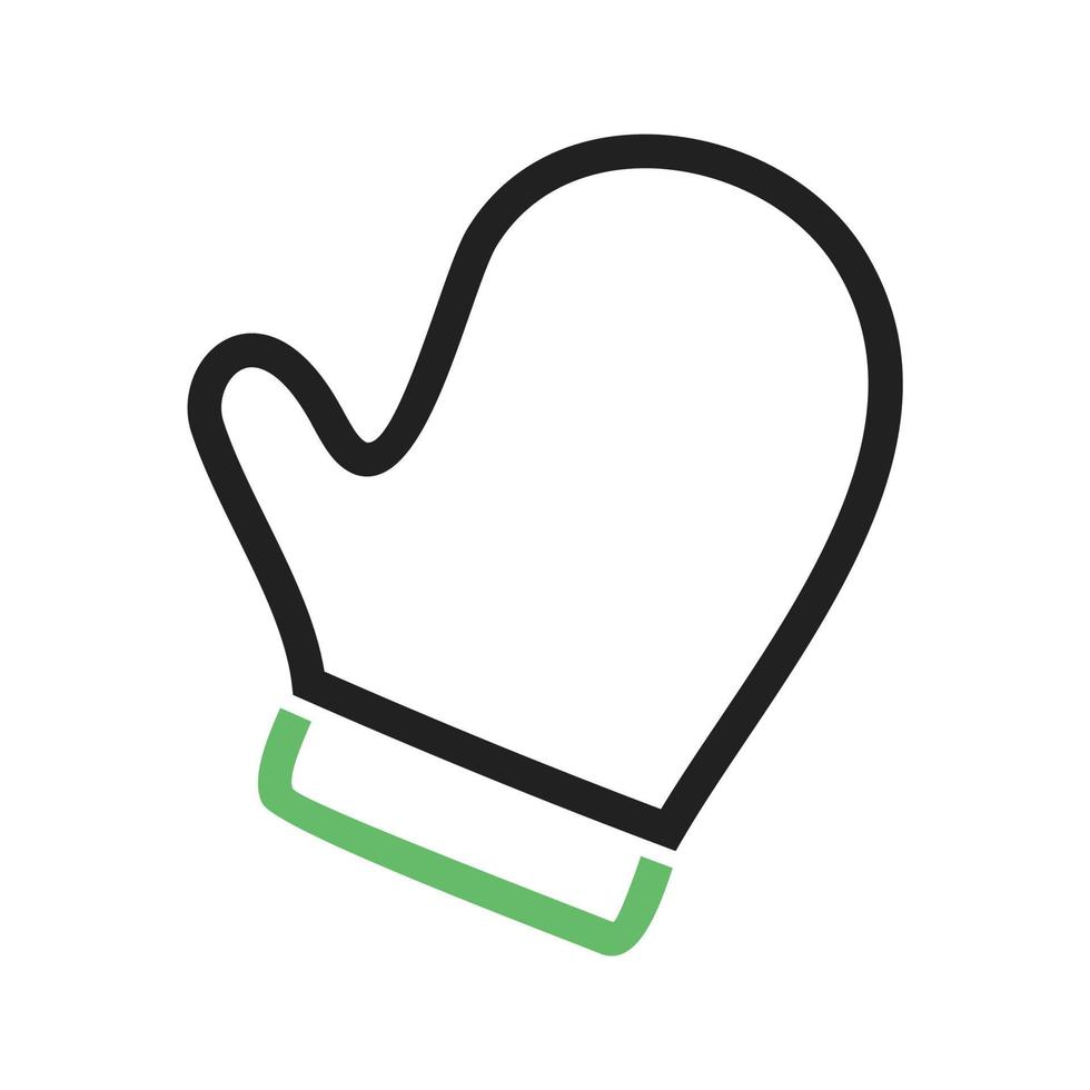 Glove Line Green and Black Icon vector